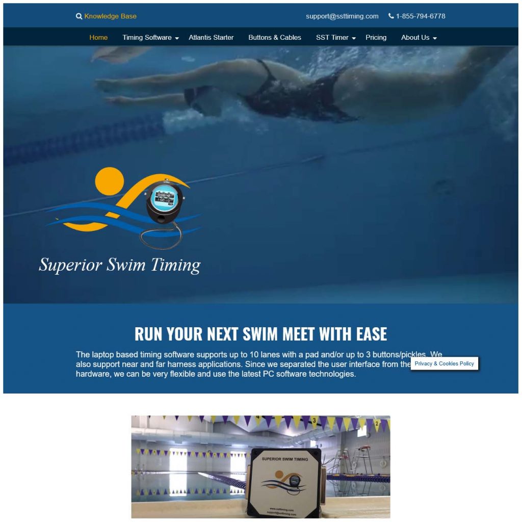 superiorswimtiming.com website homepage screenshot