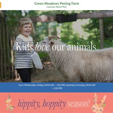 kids love our animals banner of green meadows farm petting zoo kissimee florida